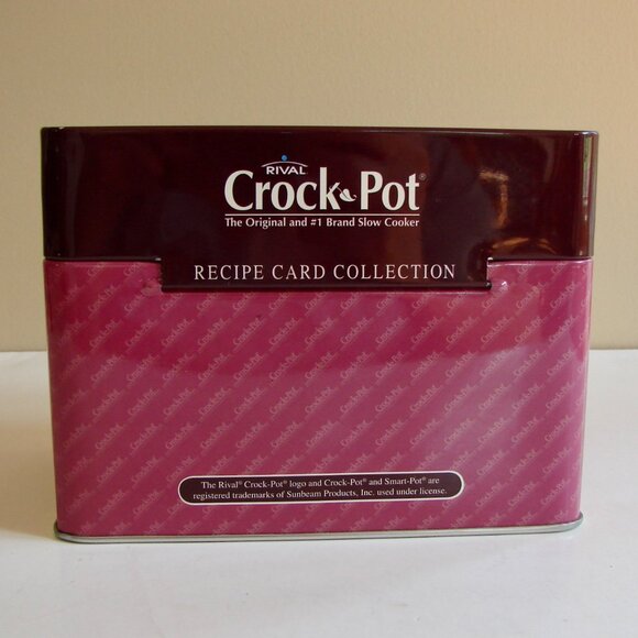 Crock Pot Recipe Cards in Tin Container Slow Cooker Cookbook - Picture 2 of 9